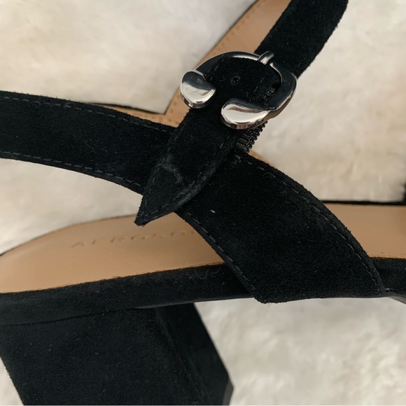 Aerosoles Cosmos Women's Crisscross Platform Sandal in Black Suede - Picture 9 of 11